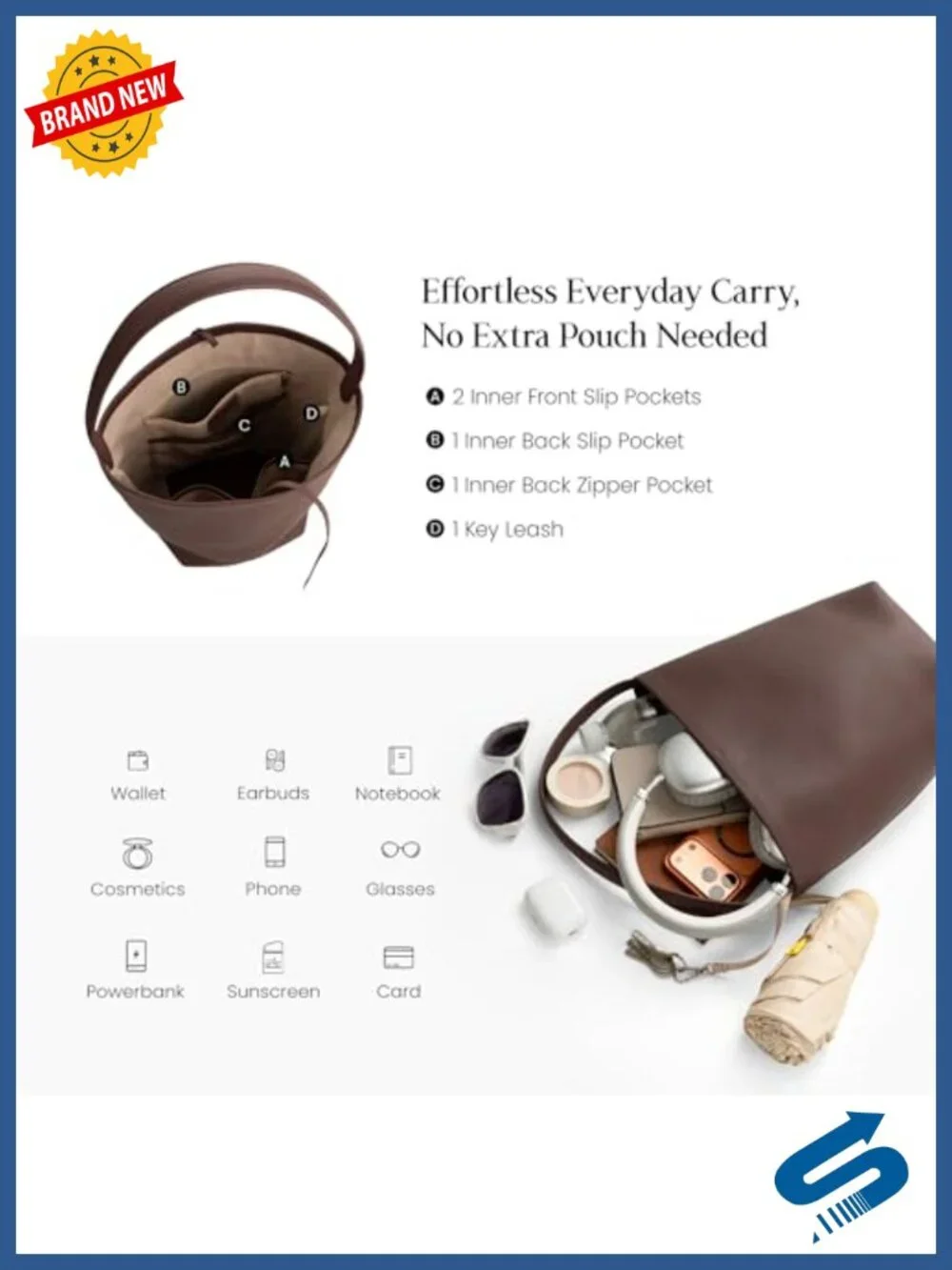 Genuine Leather Bucket Bag for Women Soft Pebbled Shoulder Bag